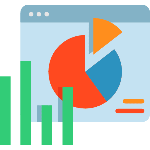 Stadistics finance business and finance browser icon