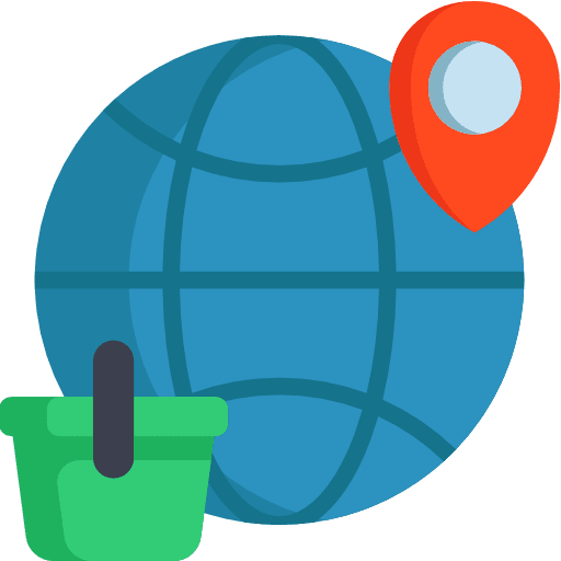 Online shop commerce and shopping placeholder world map icon Online shop commerce and shopping placeholder world map icon