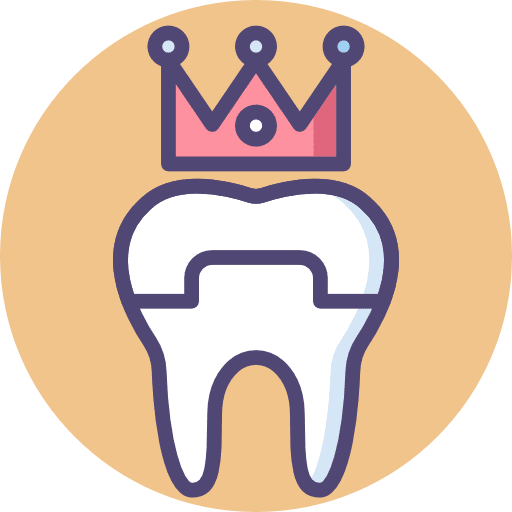 Dental crown king teeth healthcare and medical icon