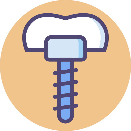 Dental implant healthcare and medical implants dentist icon