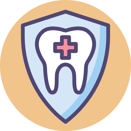 Tooth shield dentist teeth icon