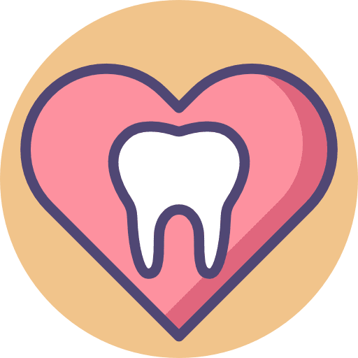 Dental care love medical dental floss icon