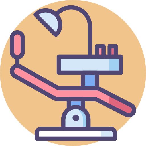 Dentist chair health care furniture and household medical icon