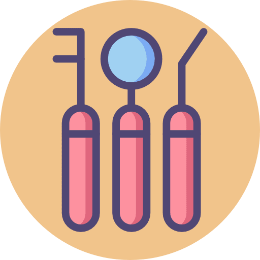 Dentist tools medical equipment dental drill medical instrument icon