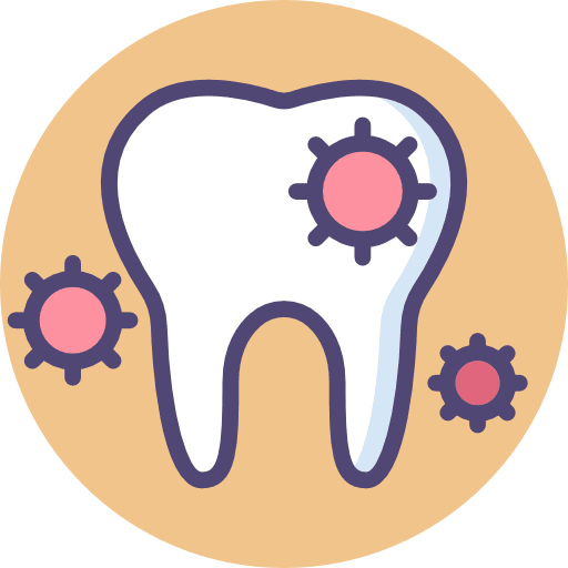 Tooth bacteria medical dental icon