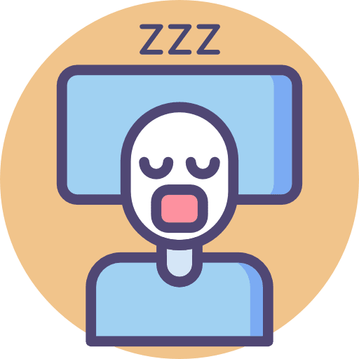 Sleeping pillow user man icon
