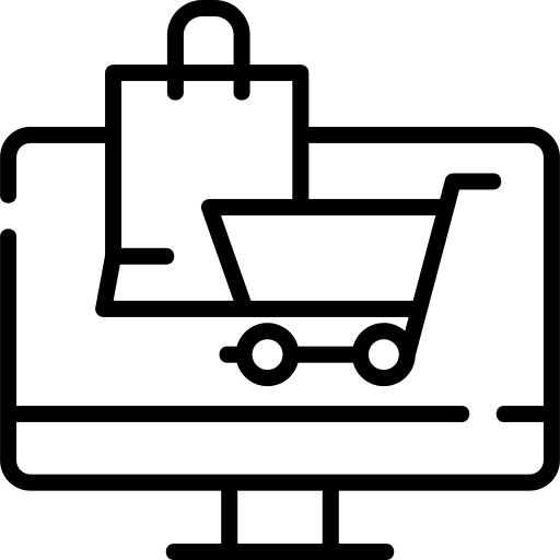 Ecommerce online shop commerce and shopping shop icon Ecommerce online shop commerce and shopping shop icon