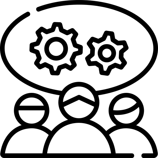 Teamwork network employee cogwheels icon Teamwork network employee cogwheels icon