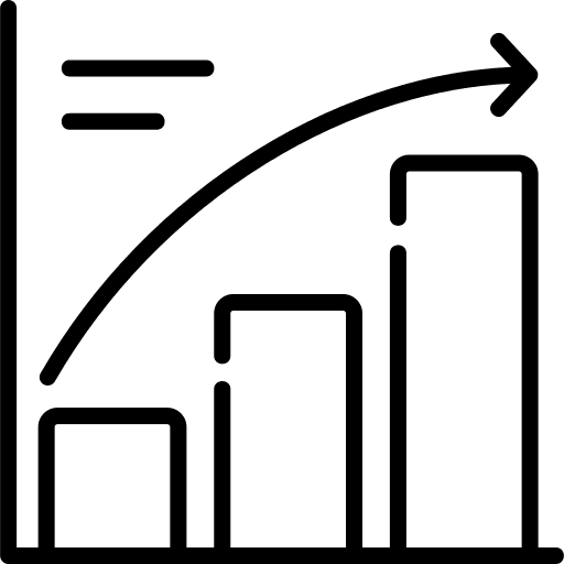 Graphic business up arrow profit icon Graphic business up arrow profit icon