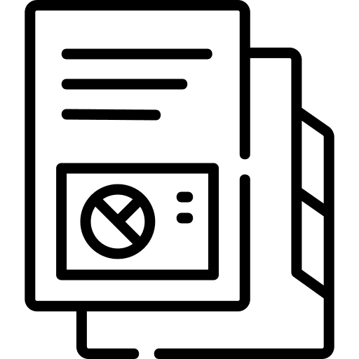 Report documents folder analytics icon Report documents folder analytics icon