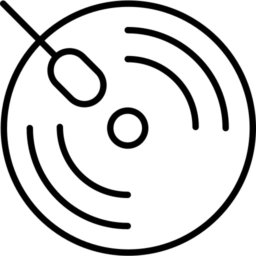 Vinyl device music and multimedia music icon