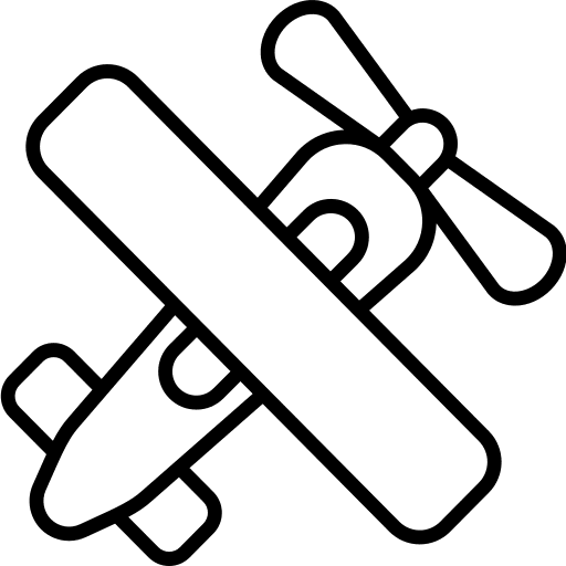 Light aircraft flight transport travel icon