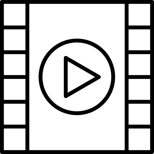 Movie music and multimedia play button video player icon