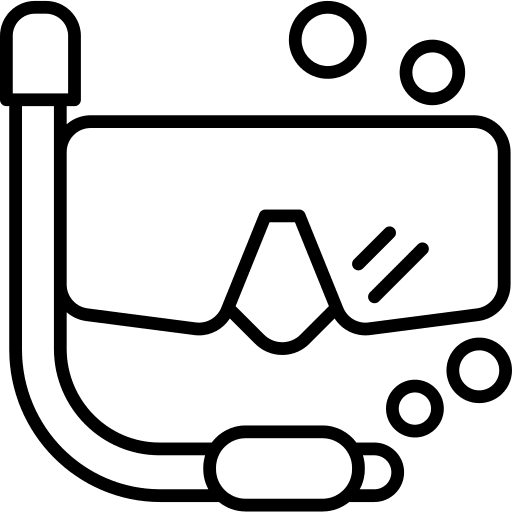 Snorkeling diving mask summertime snorkel icon