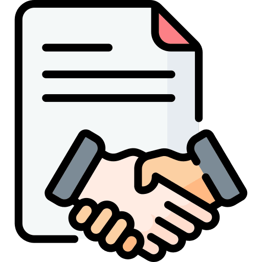 Contract business and finance handshake contract icon