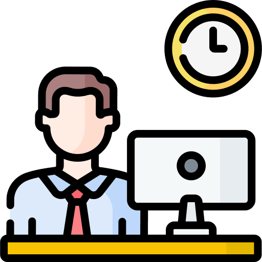Worker clock professions and jobs worker icon