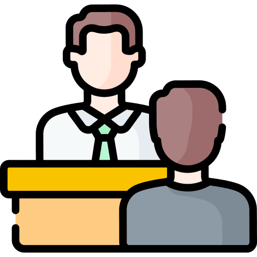 Business meeting employee business and finance one on one icon Business meeting employee business and finance one on one icon