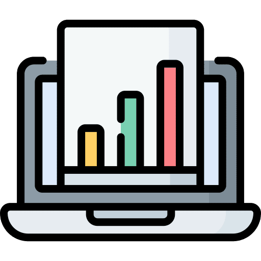 Chart profit laptop business and finance icon Chart profit laptop business and finance icon