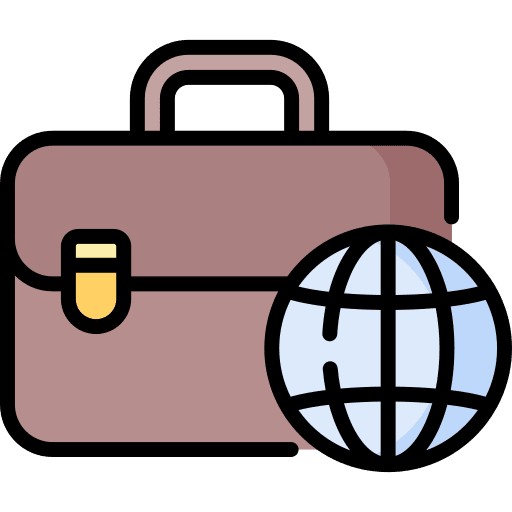 International business suitcase portfolio world icon International business suitcase portfolio world icon