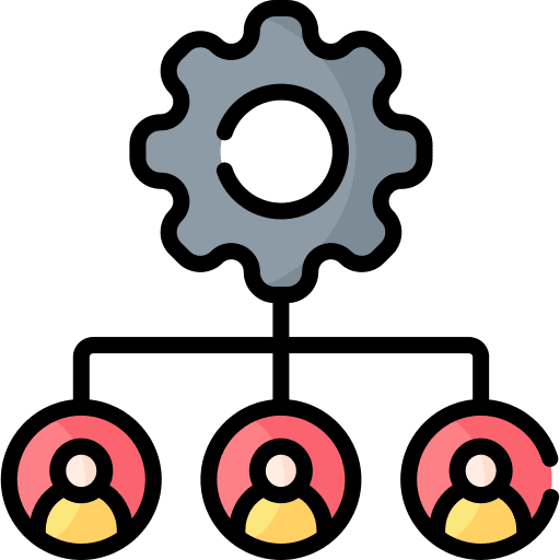 Management team networking stakeholder icon Management team networking stakeholder icon