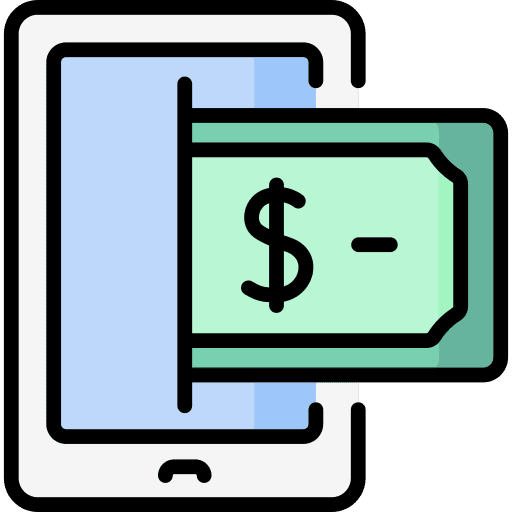 Mobile banking desktop money smartphone icon Mobile banking desktop money smartphone icon