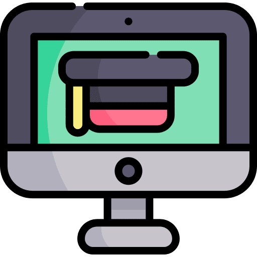 Elearning online education learning online virtual icon Elearning online education learning online virtual icon