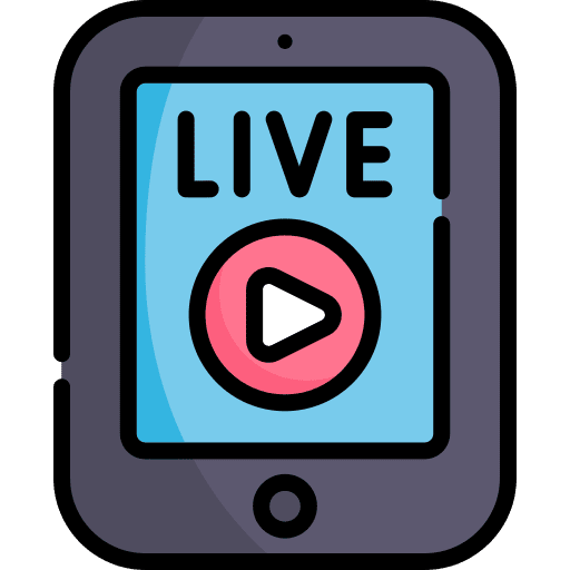 Live electronic video communications icon Live electronic video communications icon