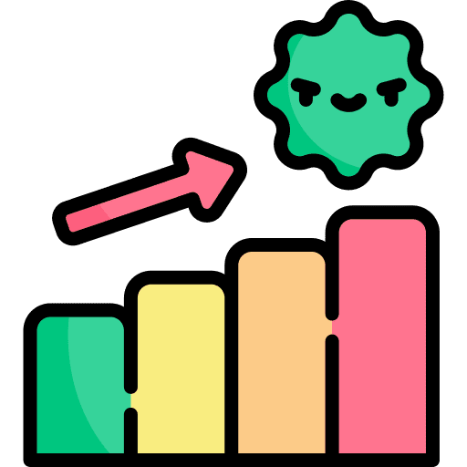 Statistics virus transmission arrow virus icon Statistics virus transmission arrow virus icon