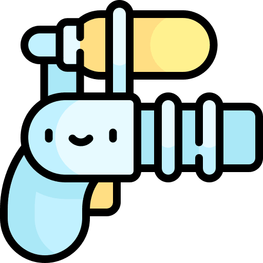 Water gun kid and baby childhood toy icon