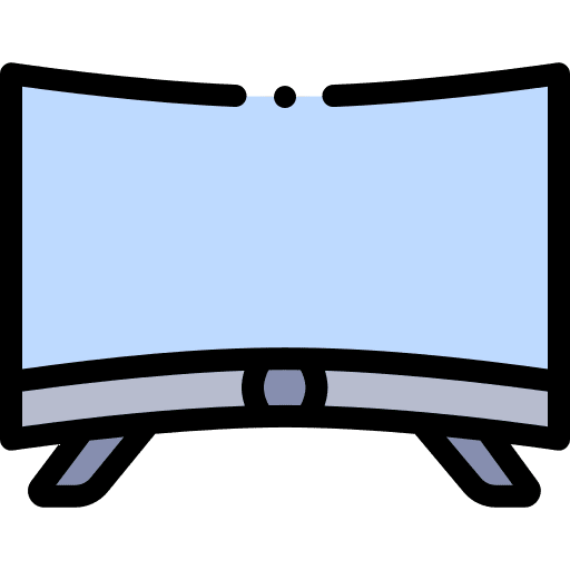 Curved tv device curved electronics icon Curved tv device curved electronics icon