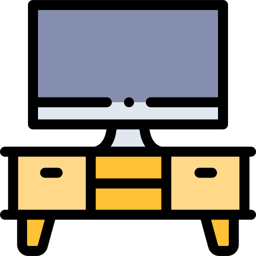 Tv set cabinet table television icon Tv set cabinet table television icon