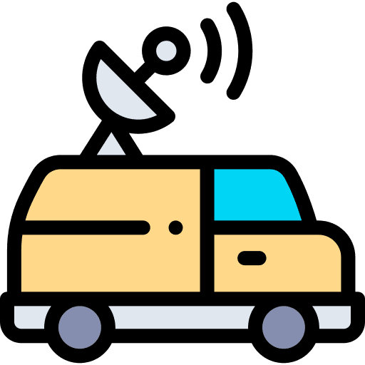 Broadcasting broadcasting satellite transportation icon Broadcasting broadcasting satellite transportation icon