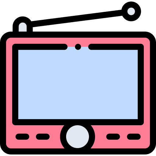 Portable television electronics screen technology icon Portable television electronics screen technology icon