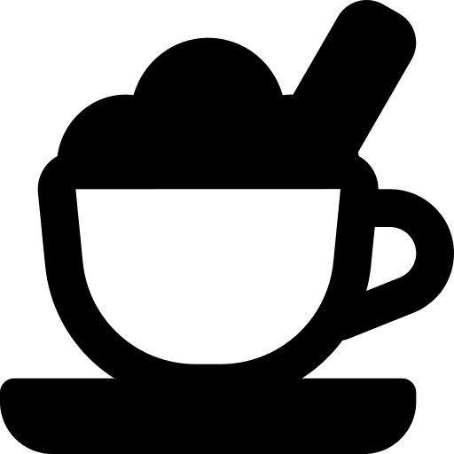 Cappuccino drink whipped cream beverage icon