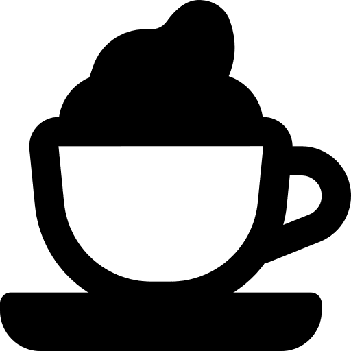 Cappuccino drink whipped cream coffee shop icon