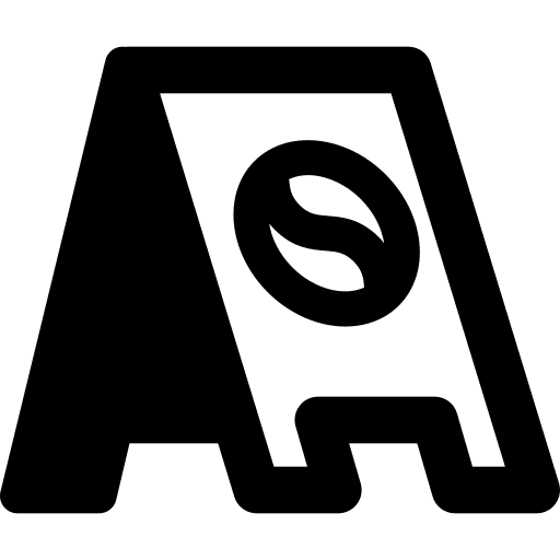 Sign coffee shop signaling sign icon