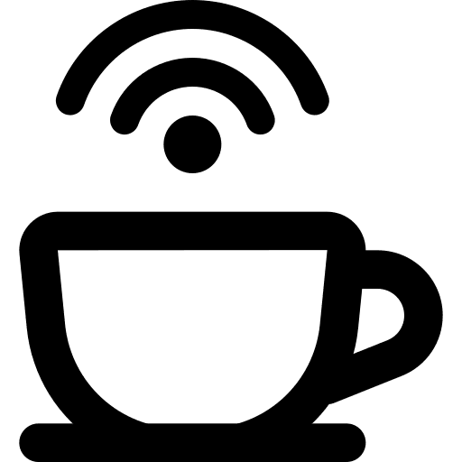 Hotspot coffee shop cafe mug icon