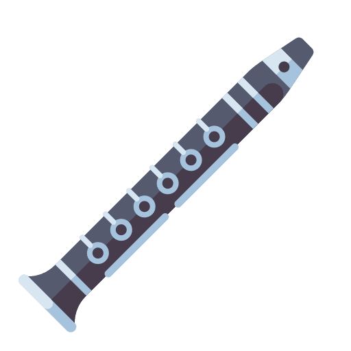 Clarinet music notes instrument orchestra icon