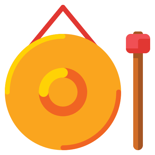 Gong oriental music instruments music icon