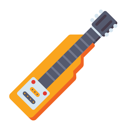 Guitar music and multimedia guitar string instrument icon