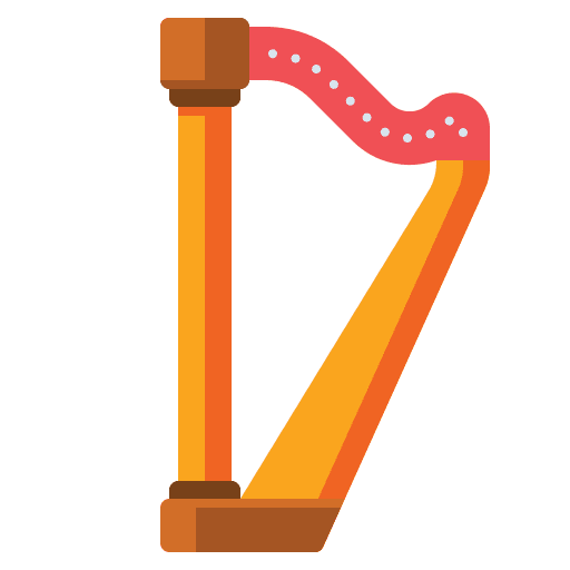 Harp harps harp music and multimedia icon