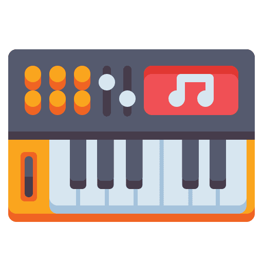 Synthesizer electrical music piano icon