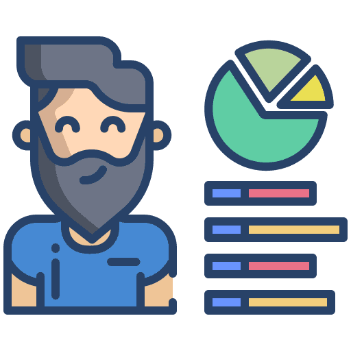 Review man statistics graphic icon