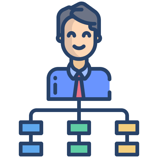 Flow hierarchical structure organized boss icon