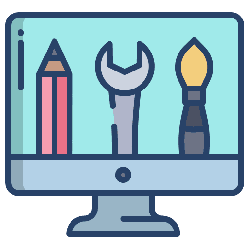 Web design monitor screen website design icon