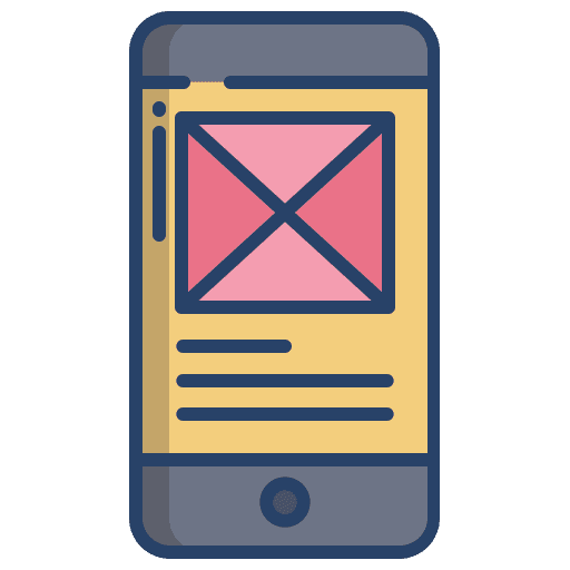 Wireframe phone edit tools website icon