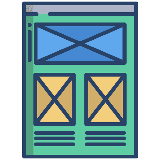 Wireframe seo and web website wireframe icon