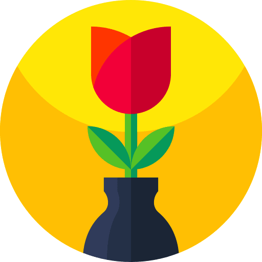 Flower vase nature gardening icon