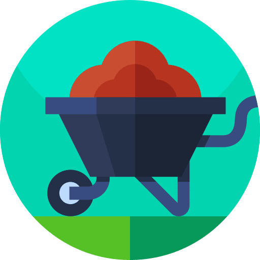 Wheelbarrow farming cart plant icon
