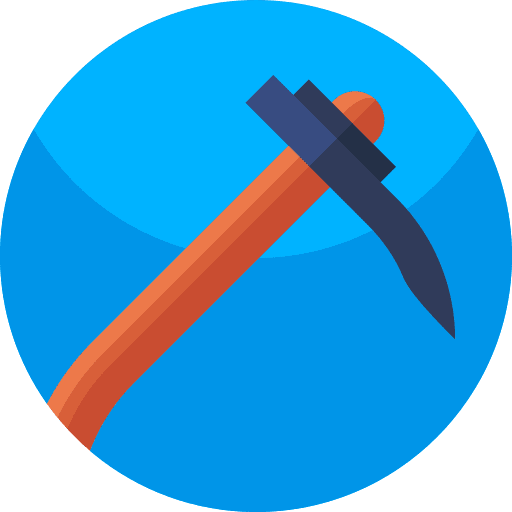 Hoe tool gardening construction and tools icon